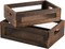 Set of 2 Rustic Nesting Wooden Crates – Small Decorative Boxes with Handles for Countertop, Fruit & Vegetable Storage, Kitchen, Bathroom, Pantry Organization, and Gift Baskets